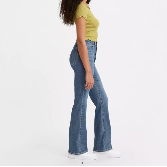 Size 14/32 - Ribcage Bootcut Button-Fly Jeans High Rise Stretch Denim NEW - Picture 3 of 12